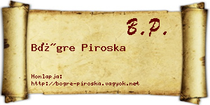 Bögre Piroska névjegykártya