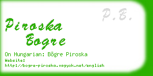 piroska bogre business card